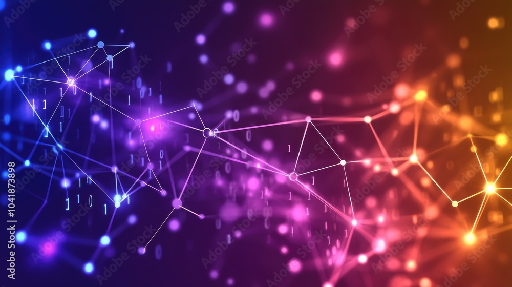 Obraz premium Abstract Network Connections with Glowing Nodes