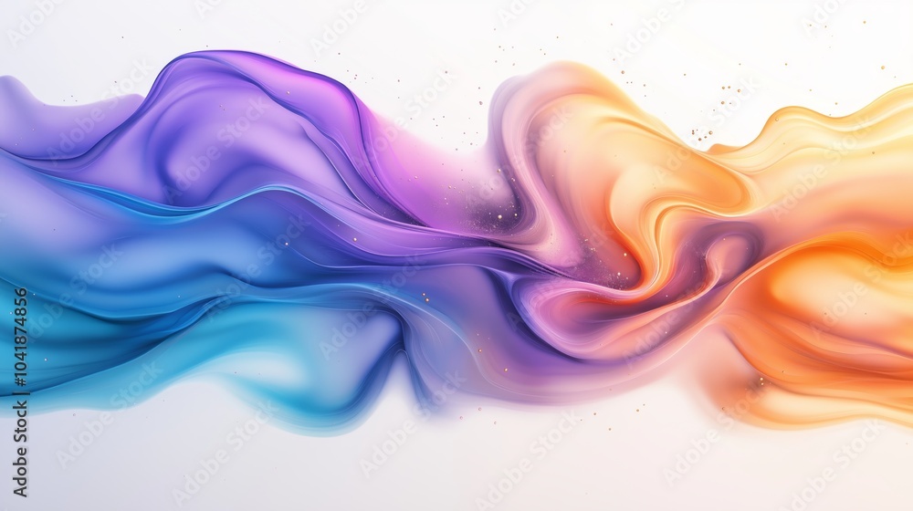 Abstract background of multi-colored cloudy spreading paint strokes on a white background Abstract background of multi-colored cloudy spreading paint strokes on a white background