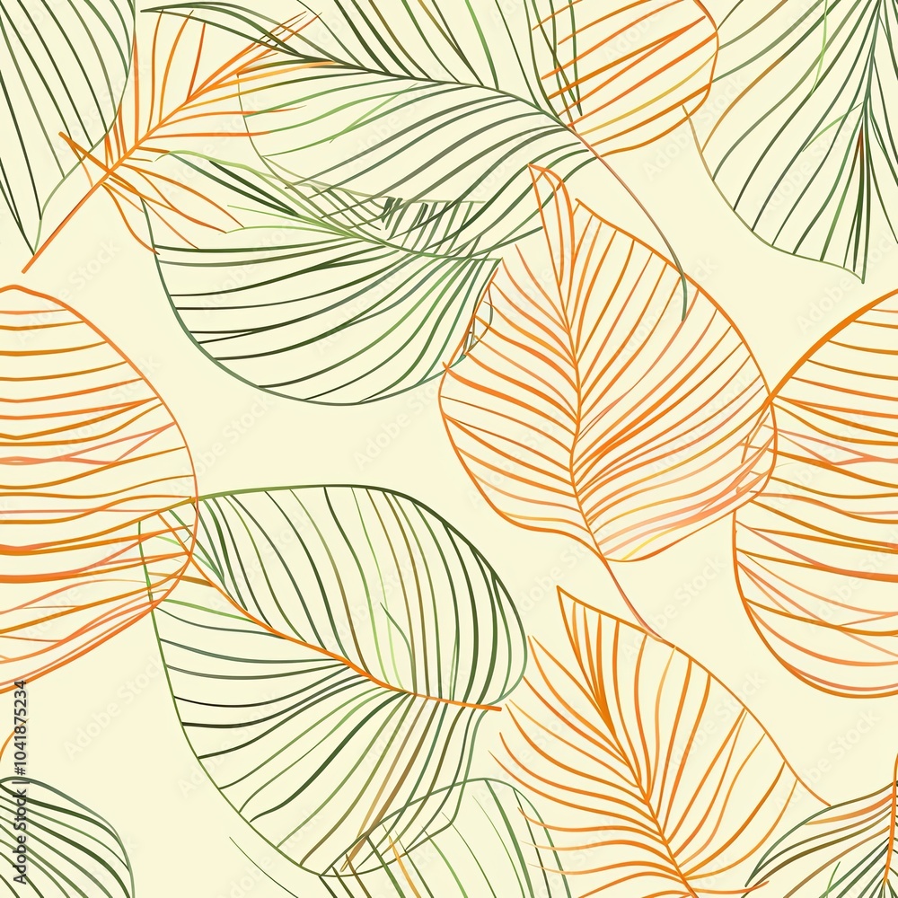 Flowing leaf line art in shades of brown and beige forms a seamless, delicate pattern, perfect for an elegant and calming background. Flowing leaf line art in shades of brown and beige forms a seamless, delicate pattern, perfect for an elegant and calming background.