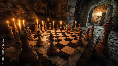 Checkmate Approaches: A Game of Chess Reaches Its Climactic Moment as Players Strategize and Execute Their Moves with Tactical Precision, Aiming for the Ultimate Goal of Victory photo