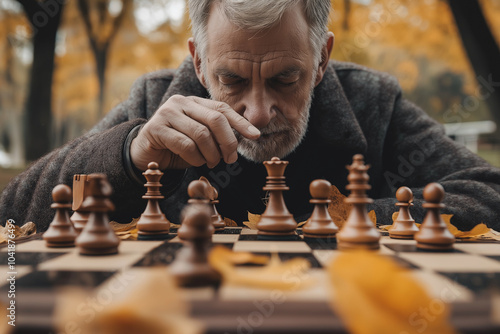 Chess Strategy Unfolds: A Battle of Mental Prowess as Players Move Their Pieces with Precision and Foresight, Aiming for the Ultimate Checkmate and the Satisfaction of Victory. photo