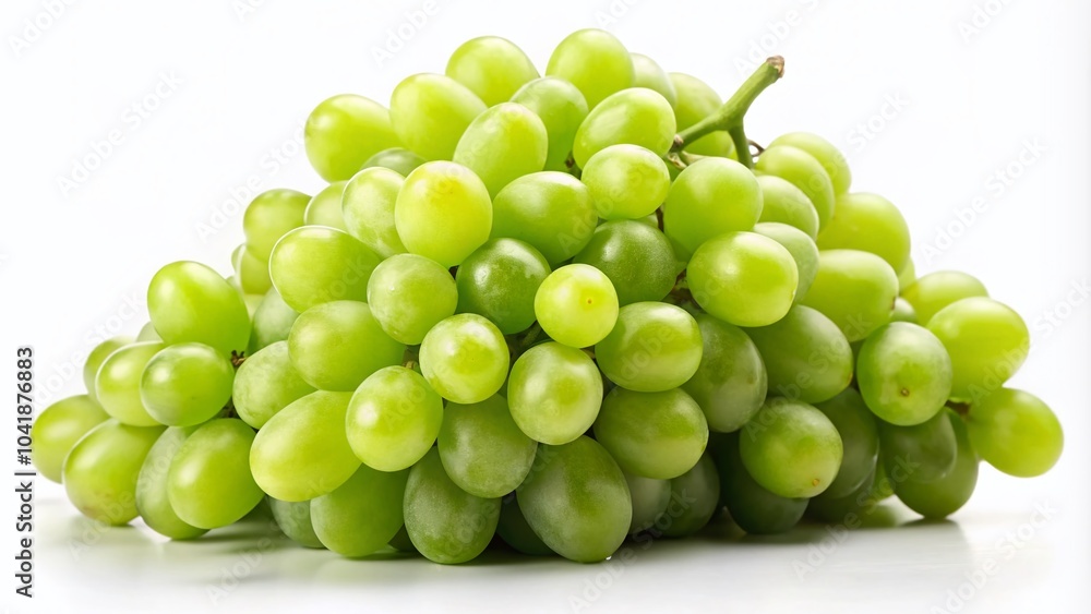 Fresh Green Grapes Isolated on White Background for Healthy Eating Concepts Fresh Green Grapes Isolated on White Background for Healthy Eating Concepts