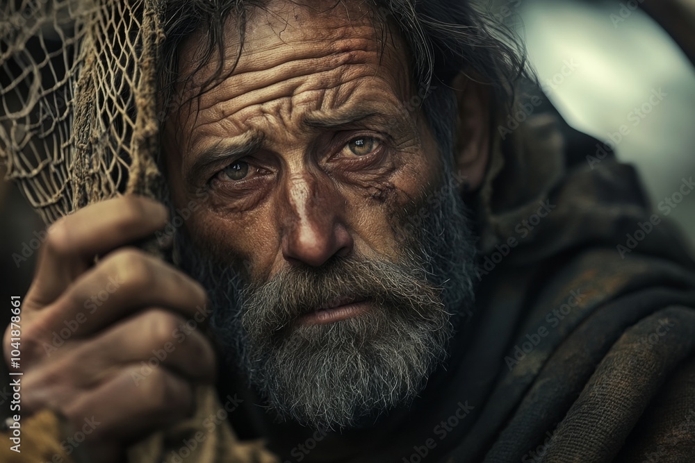 The essence of a fisherman captured in Peter’s weathered visage. The essence of a fisherman captured in Peter’s weathered visage.