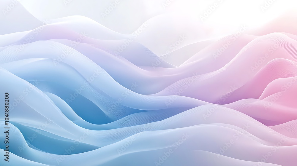 Obraz premium Fluid waves in light colors moving smoothly across the background for a calming feel