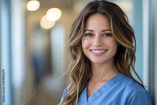 Confident Healthcare Worker Smiling in Clinic