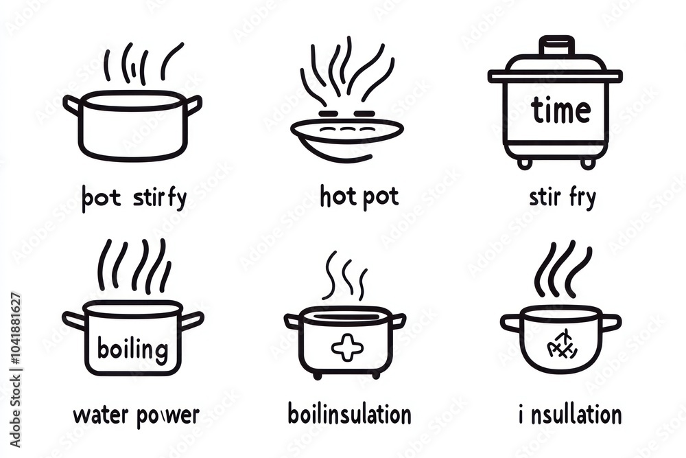 Induction cooker icon design, simple line style, minimalist style, monochrome, containing the words Induction cooker icon design, simple line style, minimalist style, monochrome, containing the words