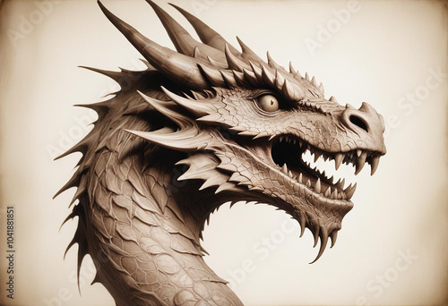 a photo of dragon head generative AI