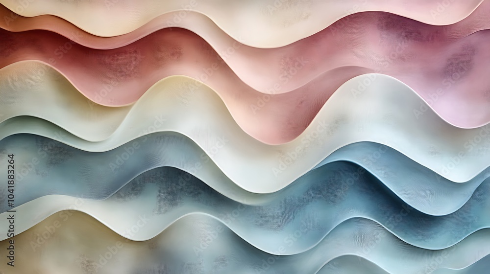 Fluid abstract waves in gentle shades blending seamlessly for a calming effect Fluid abstract waves in gentle shades blending seamlessly for a calming effect