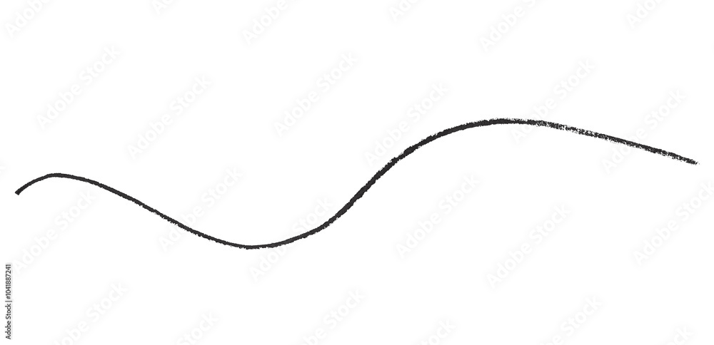 Isolated black watercolor pencil line on transparent background. Isolated black watercolor pencil line on transparent background.