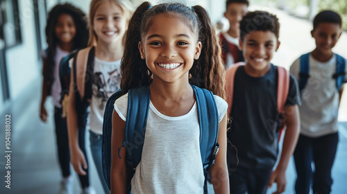 Group of school children. 