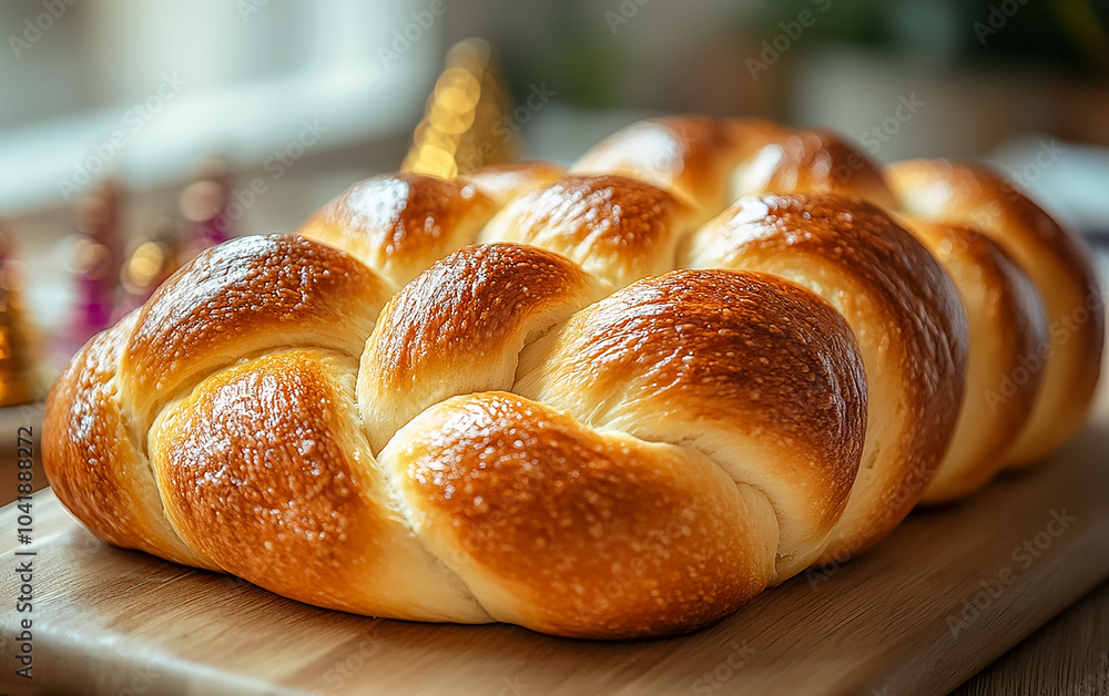 Challah bread for the Jewish holiday Hanukkah. Symbolic food Challah bread for the Jewish holiday Hanukkah. Symbolic food