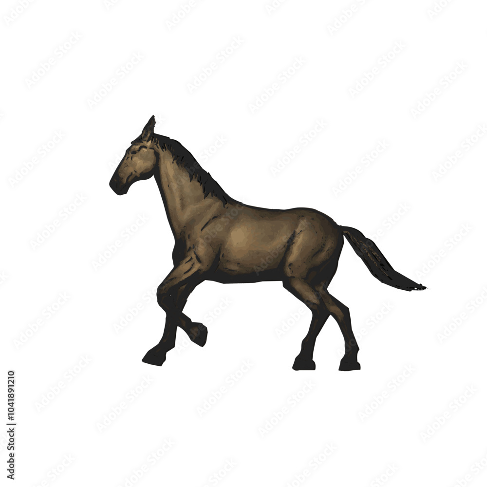 Horse poses animal ilustration vector isolated design 