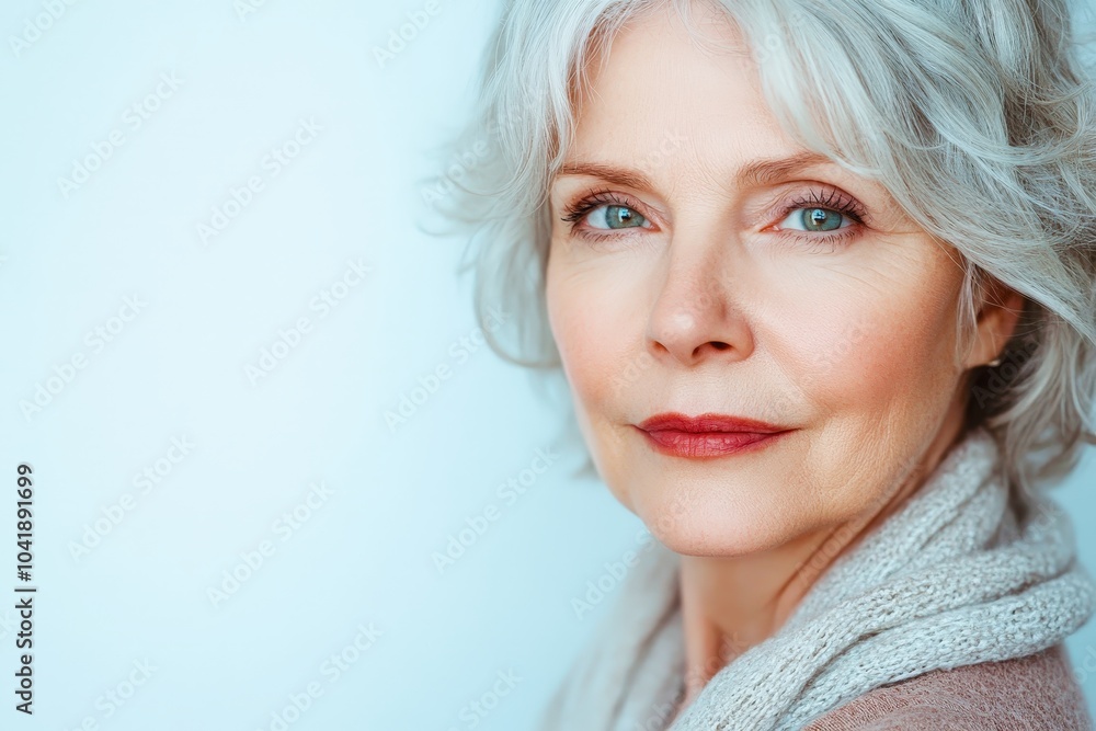 Elegant Mature Woman with Silver Hair Elegant Mature Woman with Silver Hair