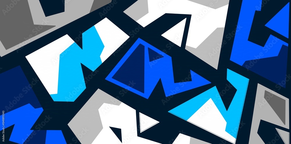 Blue Abstract graffiti pattern with curved geometris background Blue Abstract graffiti pattern with curved geometris background