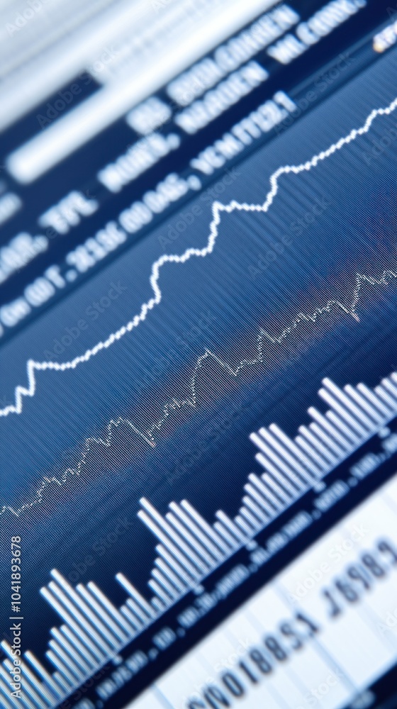 Fototapeta premium A financial chart displaying stock market trends with data visualizations.