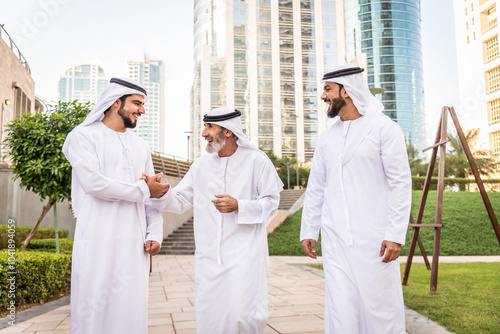 Group of businessmen in Dubai photo