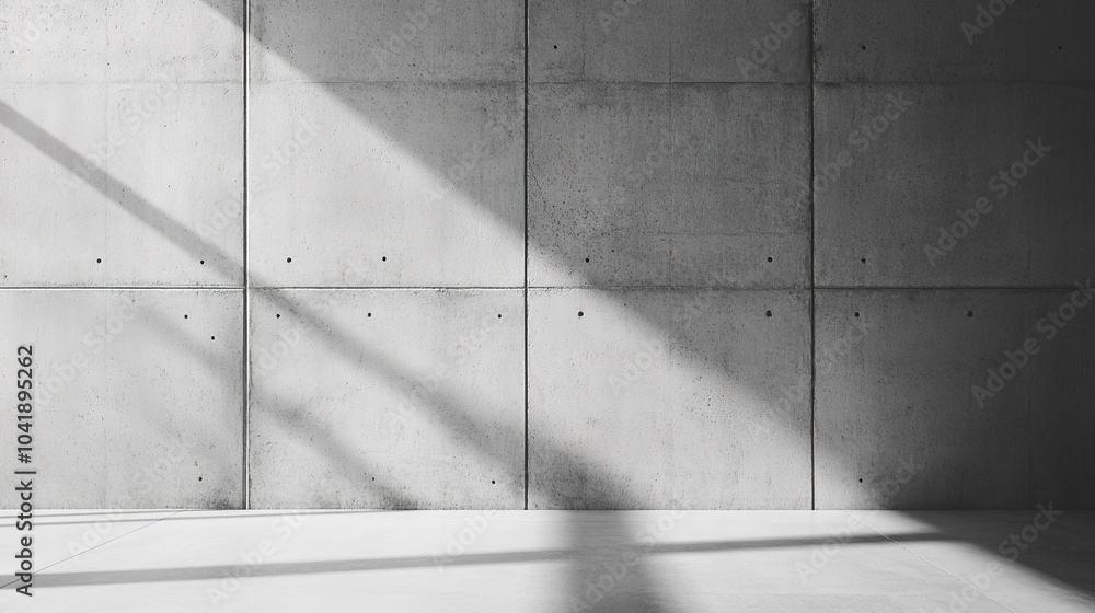 Minimalist Concrete Wall with Shadow Play Minimalist Concrete Wall with Shadow Play