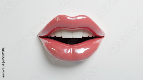 simple mouth with white background