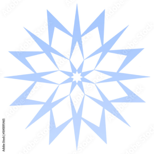 Snowflake blue gradient on transparent background png illustration symbol winter New Year Christmas sticker decal stencil