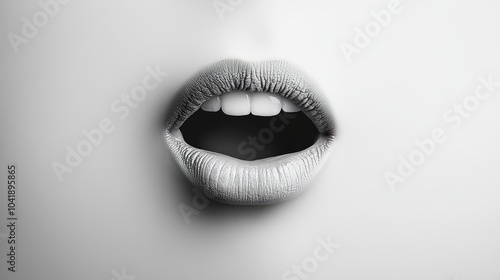 simple mouth with white background