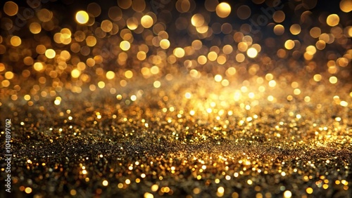 abstract glittering light gold and black aerial background