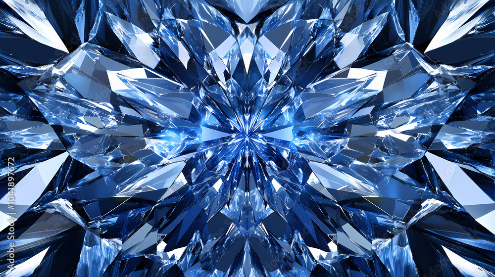 Abstract blue geometric patterns with sharp crystal-like design shapes. Op Art Patterns. Illustration Abstract blue geometric patterns with sharp crystal-like design shapes. Op Art Patterns. Illustration