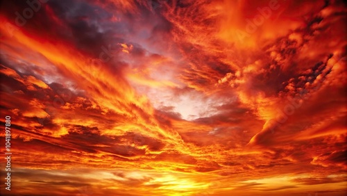 Abstract fiery red sky background