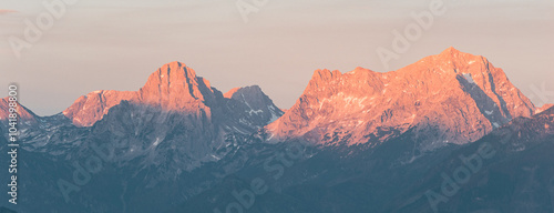 Sunrise in the pyhrn priel region at the totes gebirge photo