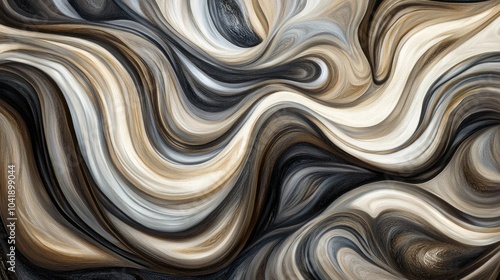 Muted earth-toned organic lines flowing in a mesmerizing pattern, intertwining gracefully and evoking natural rhythms in abstract art.