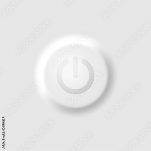 Power start and shutdown button isolated on white background. Vector illustration.