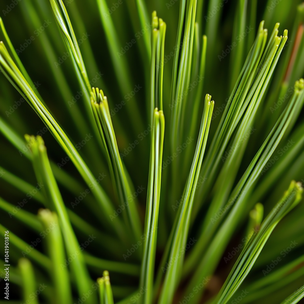 Close-up of vibrant green pine needles, showcasing the natural beauty and intricate details. Close-up of vibrant green pine needles, showcasing the natural beauty and intricate details.