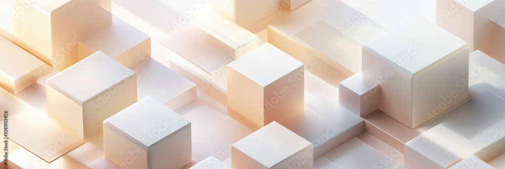 Cubes of different sizes and shades appear interconnected by lines, creating a visually appealing abstract design on a light backdrop. Generative AI Cubes of different sizes and shades appear interconnected by lines, creating a visually appealing abstract design on a light backdrop. Generative AI