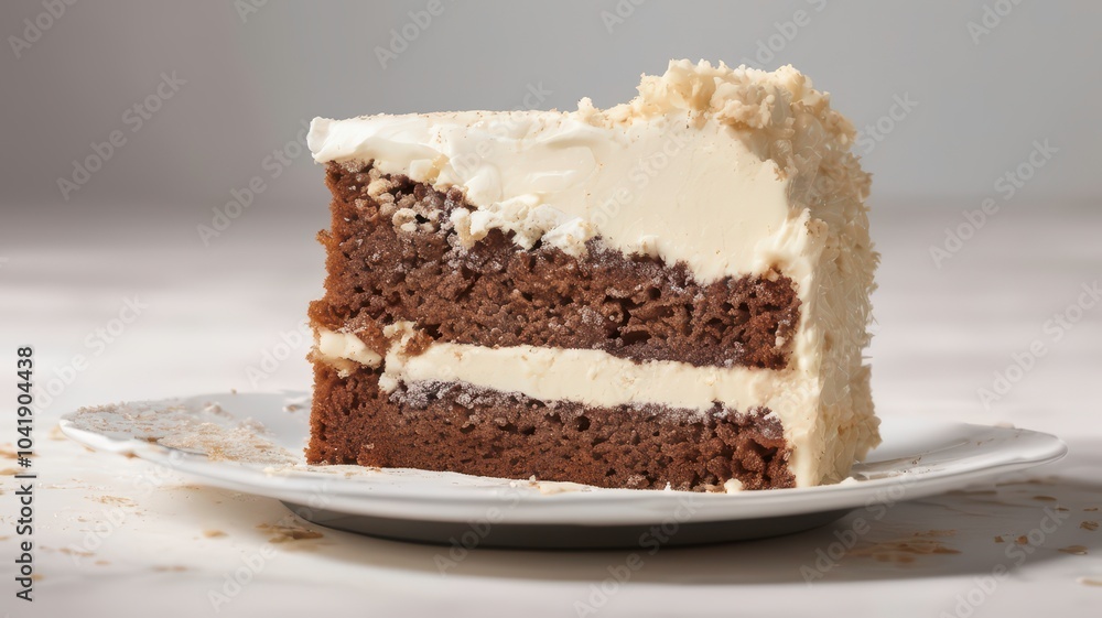 slice of cake neatly presented on a white plate slice of cake neatly presented on a white plate