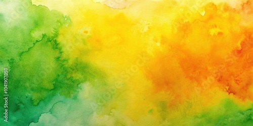 abstract watercolor texture background with yellow, orange, and green tones