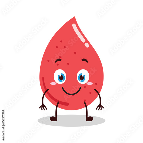 cute smile expression of blood character