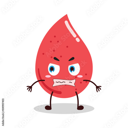 cute angry expression of blood character
