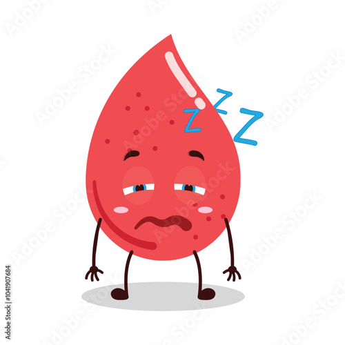 cute sleepy expression of blood character