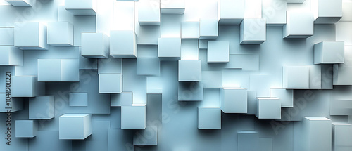 Abstract geometric blocks on light background, 3d render, Background wallpaper design