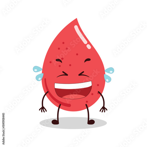 cute laugh out loud expression of blood character