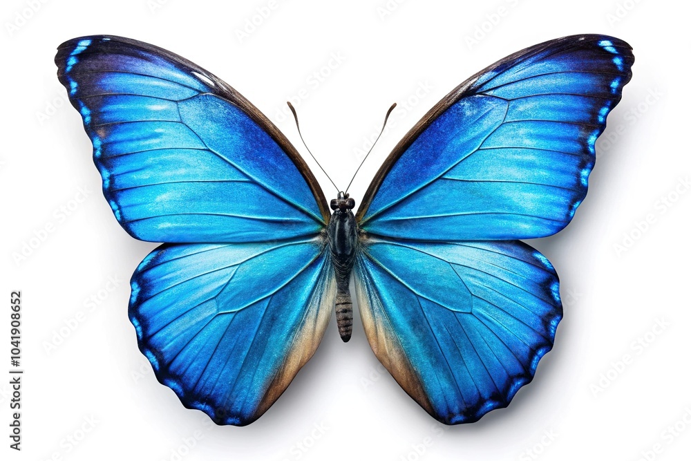 Obraz premium Blue butterfly isolated on white background