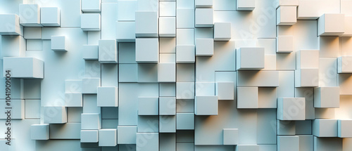 Abstract geometric blocks on light background, 3d render, Background wallpaper design