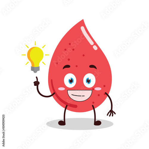 cute creative expression of blood with shiny lamp cartoon character