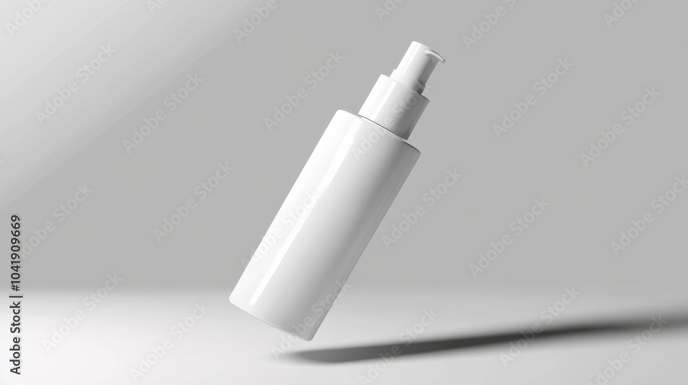 a sleek cosmetic bottle floating a sleek cosmetic bottle floating