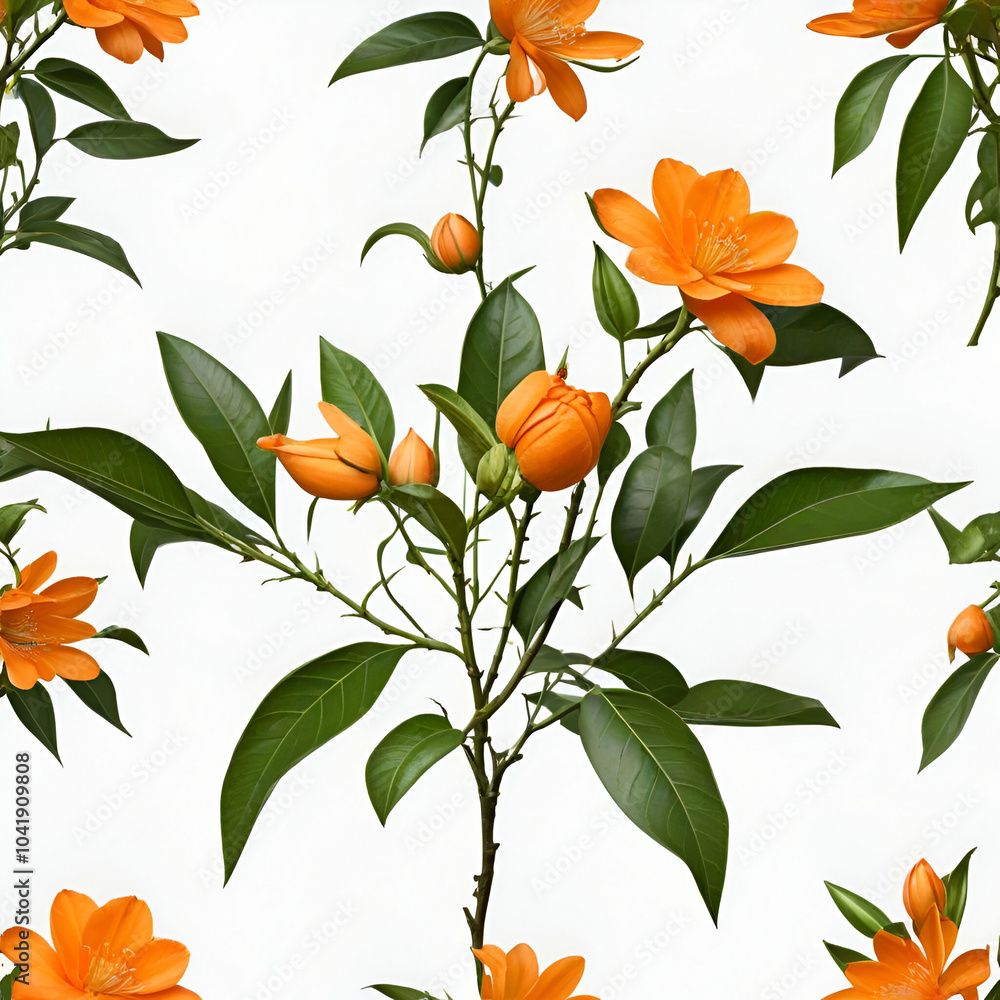 seamless pattern with orange flowers seamless pattern with orange flowers