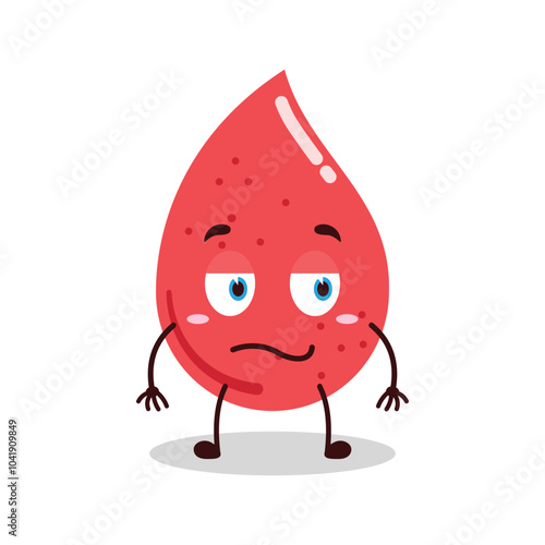 cute silent expression of blood character