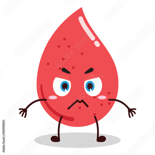 cute irritated expression of blood character