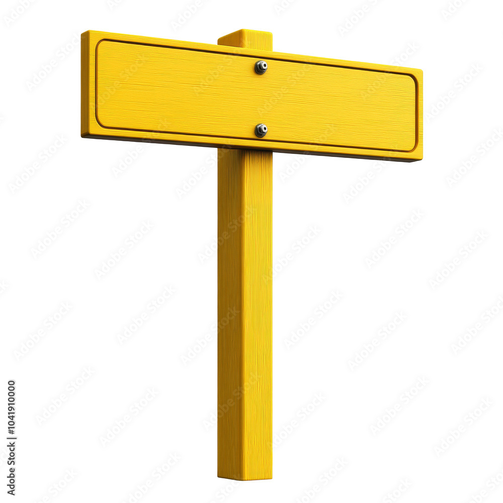 Blank yellow signpost for customization