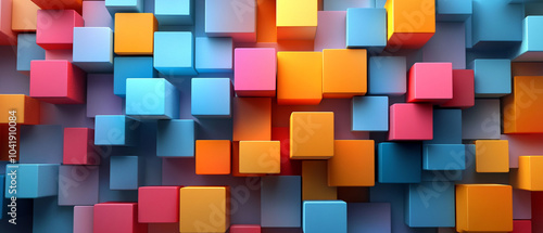 Abstract geometric blocks on light background, 3d render, Background wallpaper design