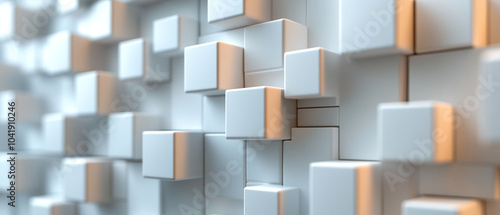 Abstract geometric blocks on light background, 3d render, Background wallpaper design