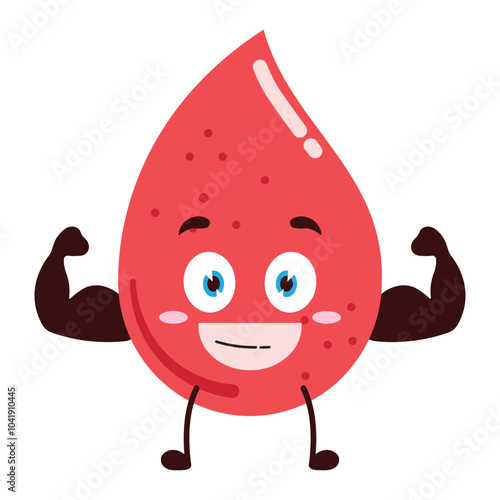 cute masculine healthy athlete expression of blood character